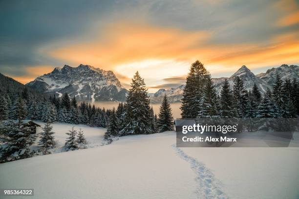 a winter landscape in tyrol, austria. - austria winter stock pictures, royalty-free photos & images