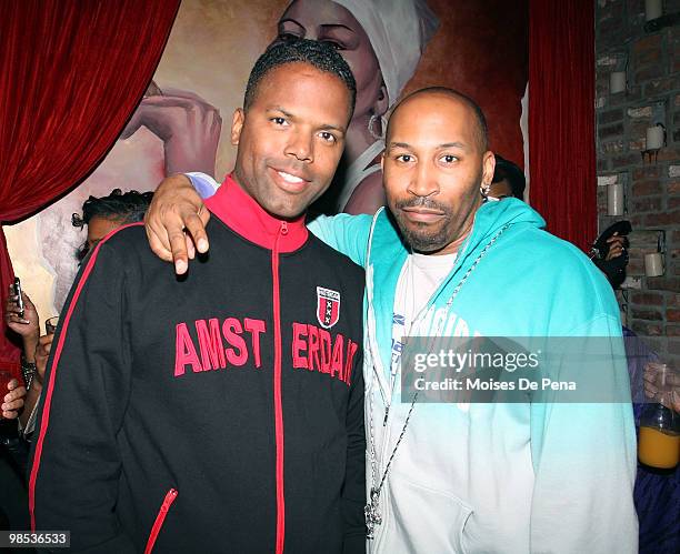 Calloway and Delynx "Lynx" Watson attend Alex Meskouris' birthday party at HK Lounge on April 17, 2010 in New York City.