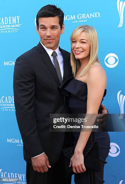 Actor Eddie Cibrian and singer LeAnn Rimes arrive for the 45th Annual Academy of Country Music Awards at the MGM Grand Garden Arena on April 18, 2010...