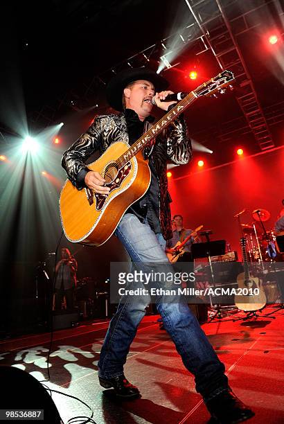 Singer John Rich performs onstage at the 45th Annual Academy of Country Music Awards All Star Jam at the MGM Grand Hotel/Casino on April 18, 2010 in...