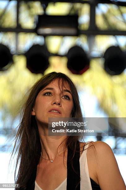 Musician Charlotte Gainsbourg performs during day 3 of the Coachella Valley Music & Art Festival 2010 held at The Empire Polo Club on April 18, 2010...