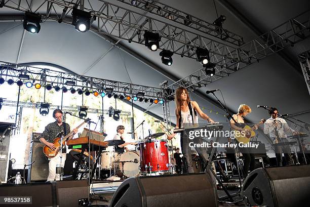 Musician Charlotte Gainsbourg performs during day 3 of the Coachella Valley Music & Art Festival 2010 held at The Empire Polo Club on April 18, 2010...