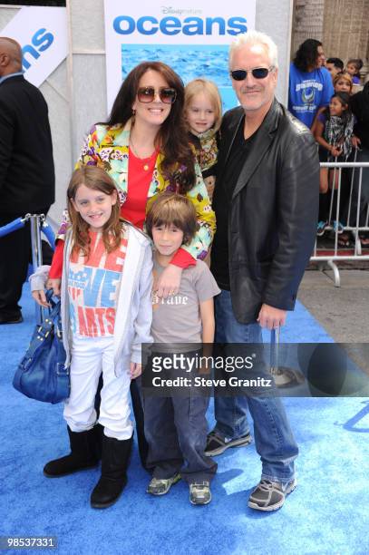 Joely Fisher and Family attends the "Oceans" Los Angeles Blue Carpet Premiere at the El Capitan Theatre on April 17, 2010 in Hollywood, California.
