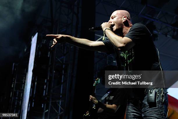 Musician Amit Duvdevani of Infected Mushroom performs during day three of the Coachella Valley Music & Arts Festival 2010 held at the Empire Polo...