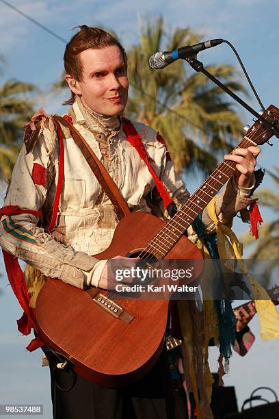 Singer Jonsi Birgisson performs during day three of the Coachella Valley Music & Arts Festival 2010 held at the Empire Polo Club on April 18, 2010 in...