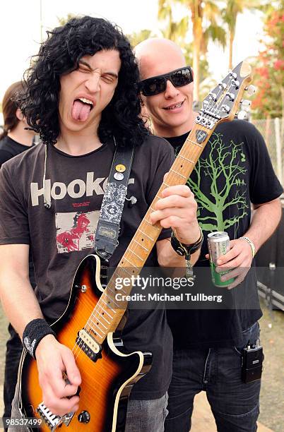 Musicians Tom Cunningham and Amit Duvdevani of the music group Infected Mushroom during day three of the Coachella Valley Music & Arts Festival 2010...