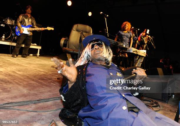 Musician Sly Stone performs during day 3 of the Coachella Valley Music & Art Festival 2010 held at The Empire Polo Club on April 18, 2010 in Indio,...