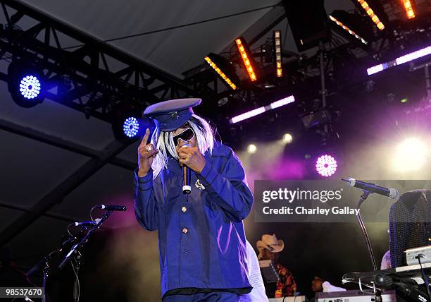 Musician Sly Stone performs during day 3 of the Coachella Valley Music & Art Festival 2010 held at The Empire Polo Club on April 18, 2010 in Indio,...