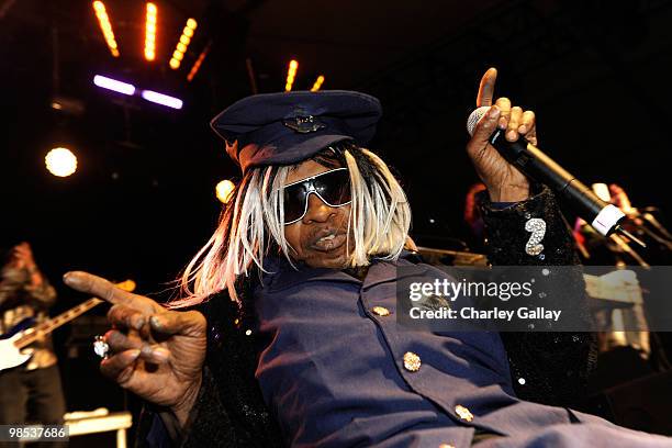 Musician Sly Stone performs during day 3 of the Coachella Valley Music & Art Festival 2010 held at The Empire Polo Club on April 18, 2010 in Indio,...