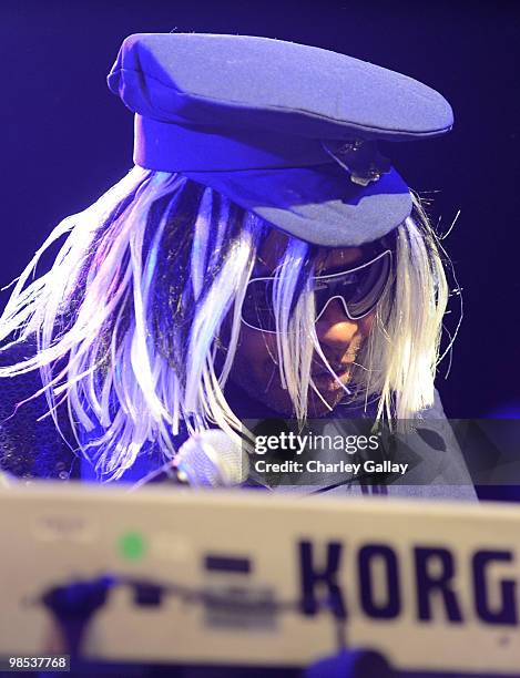 Musician Sly Stone performs during day 3 of the Coachella Valley Music & Art Festival 2010 held at The Empire Polo Club on April 18, 2010 in Indio,...