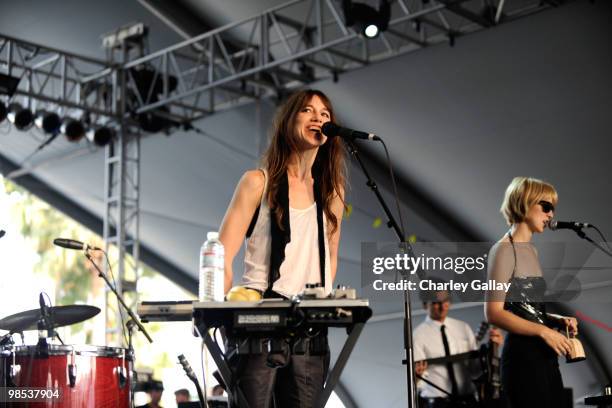 Musician Charlotte Gainsbourg performs during day 3 of the Coachella Valley Music & Art Festival 2010 held at The Empire Polo Club on April 18, 2010...