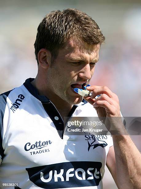 Mark Cueto of Sale during the Guinness Premiership match between Bath and Sale Sharks at the Recreation Ground on April 17, 2010 in Bath, England.