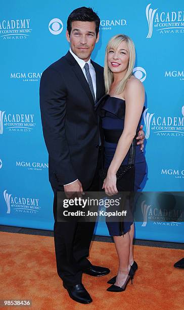 Actor Eddie Cibrian and singer LeAnn Rimes arrives at the 45th Annual Academy Of Country Music Awards at the MGM Grand Garden Arena on April 18, 2010...