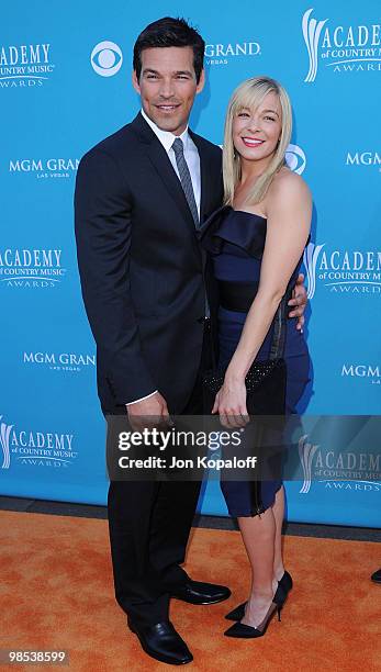 Actor Eddie Cibrian and singer LeAnn Rimes arrives at the 45th Annual Academy Of Country Music Awards at the MGM Grand Garden Arena on April 18, 2010...