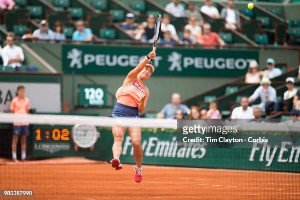 June 10. French Open Tennis Tournament - Day Fifteen. Eri Hozumi of Japan in action with her doubles partner Makoto Ninomiya of Japan against Barbora...