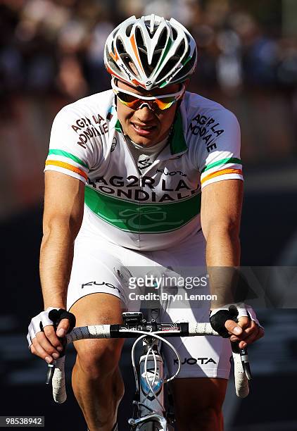 Nicolas Roche of Ireland and AG2R La Mondiale crosses the finish line during the Amstel Gold Race on April 18, 2010 in Maastricht, Netherlands.