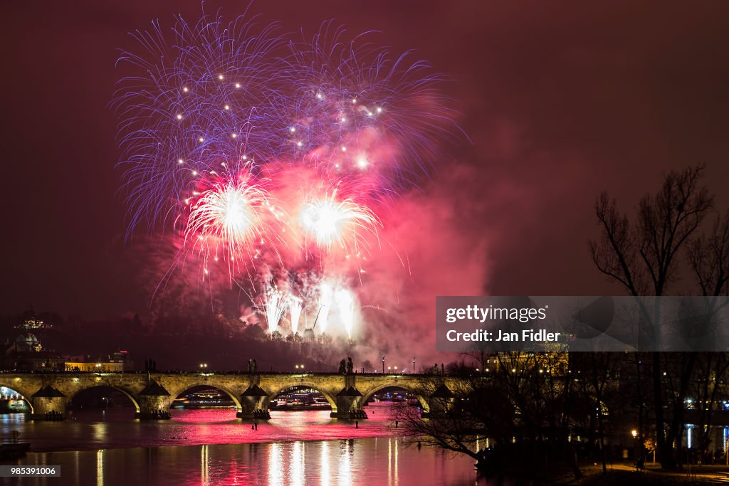 Prague New Year fireworks