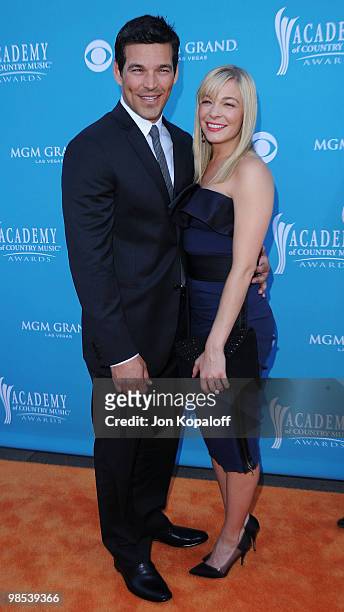 Actor Eddie Cibrian and singer LeAnn Rimes arrive at the 45th Annual Academy Of Country Music Awards at the MGM Grand Garden Arena on April 18, 2010...