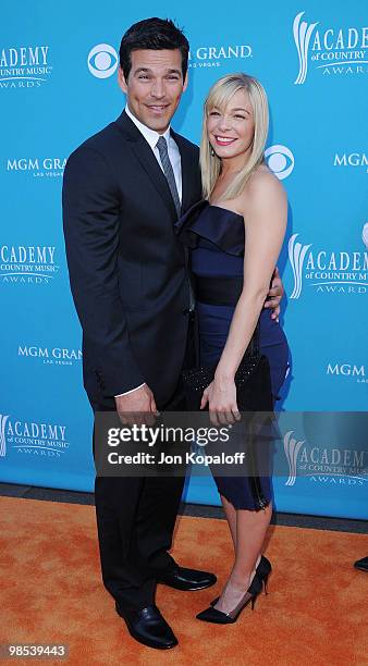 Actor Eddie Cibrian and singer LeAnn Rimes arrive at the 45th Annual Academy Of Country Music Awards at the MGM Grand Garden Arena on April 18, 2010...