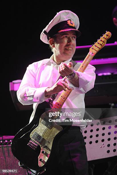 Mick Jones of The Gorillaz performs as part of the Coachella Valley Music and Arts Festival at the Empire Polo Fields on April 18, 2010 in Indio,...