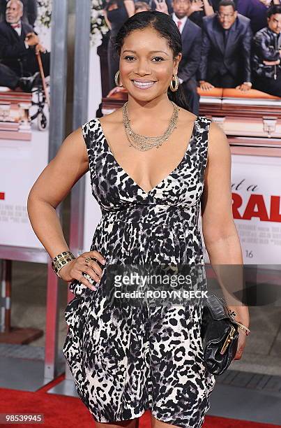 Actress Tamala Jones arrives at the world premiere of "Death At A Funeral" at the Arclight Cinerama Dome, April 12, 2010 in the Hollywood section of...