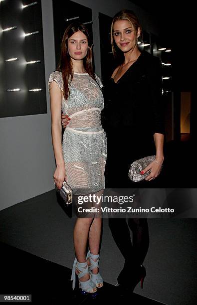 Bianca Balti and Ana Beatriz Barros attend Fendi And Design Miami Present Design Vertigo Cocktail Party on April 15, 2010 in Milan, Italy.