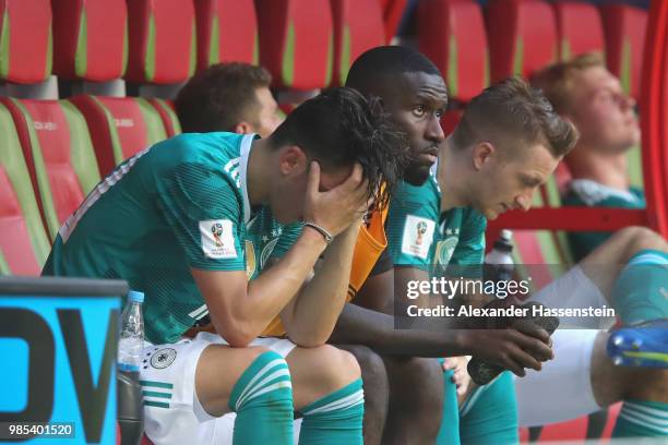 Mesut Oezil of Germany looks dejected following his sides defeat in the 2018 FIFA World Cup Russia group F match between Korea Republic and Germany...