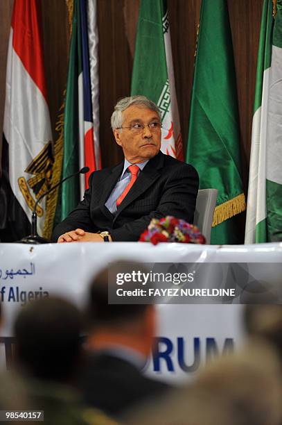 Algerian Energy & Mines minister Chakib Khelil looks on during the opening ceremony of the of the 'Gaz Exporting Meeting Forum' 10th Ministerial...