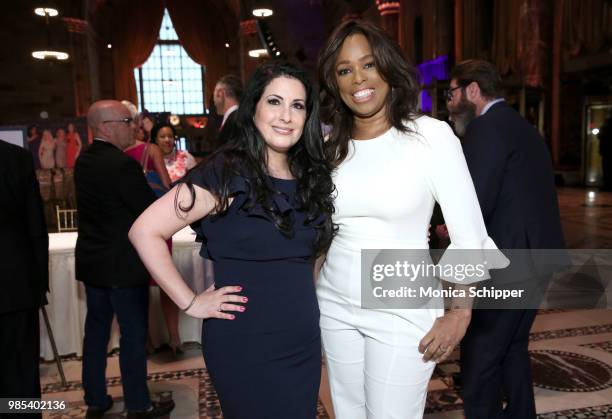 Heather Cohen and Pam Oliver attend The Gracies, presented by the Alliance for Women in Media Foundation at Cipriani 42nd Street on June 27, 2018 in...