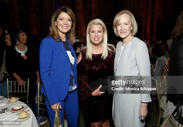 Norah O'Donnell, Rita Cosby and Judy Woodruff attend The Gracies, presented by the Alliance for Women in Media Foundation at Cipriani 42nd Street on...