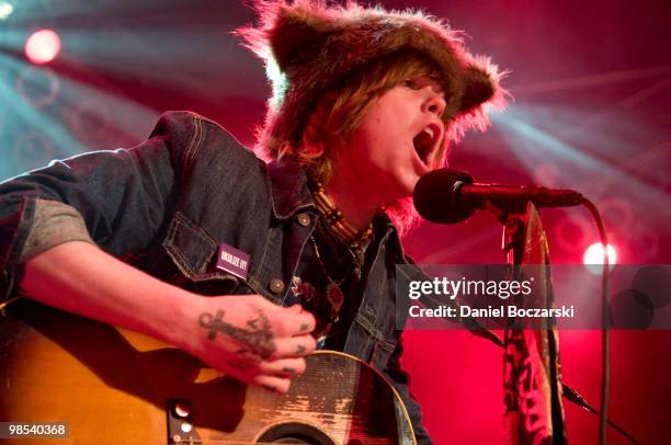 Christofer Drew Ingle of Never Shout Never performs at the AP Tour 2010 at the House Of Blues Chicago on April 10, 2010 in Chicago, Illinois.