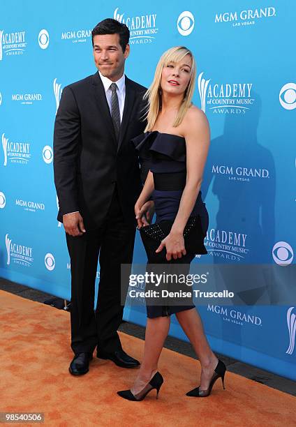 Actor Eddie Cibrian and singer LeAnn Rimes arrive for the 45th Annual Academy of Country Music Awards at the MGM Grand Garden Arena on April 18, 2010...