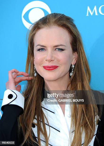 Singer Keith Urban's wife, actress Nicole Kidman arrives at the 45th Academy of Country Music Awards in Las Vegas, Nevada, on April 18, 2010. AFP...