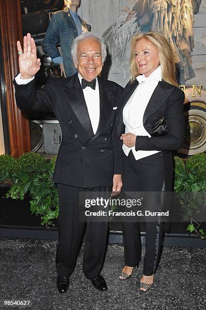 Ralph Lauren and Ricky Lauren arrive to the Ralph Lauren dinner to celebrate the opening of the flagship on April 14, 2010 in Paris, France.