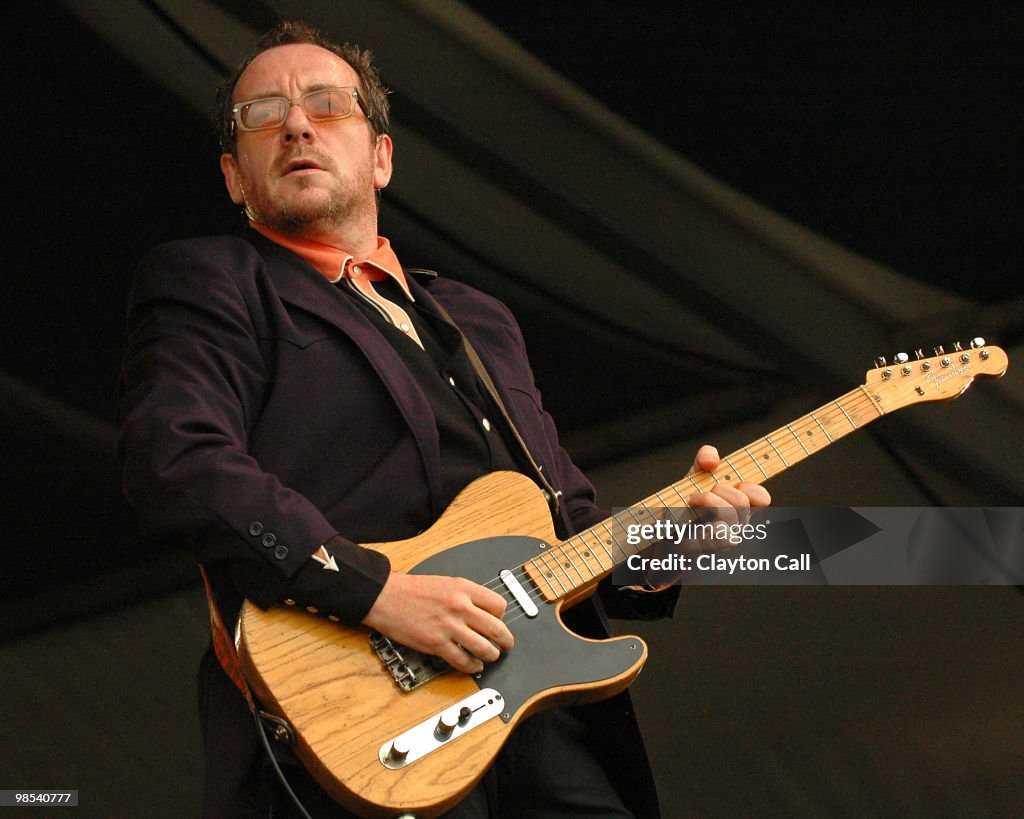 Elvis Costello & The Impersonators performing at the New Orleans Jazz