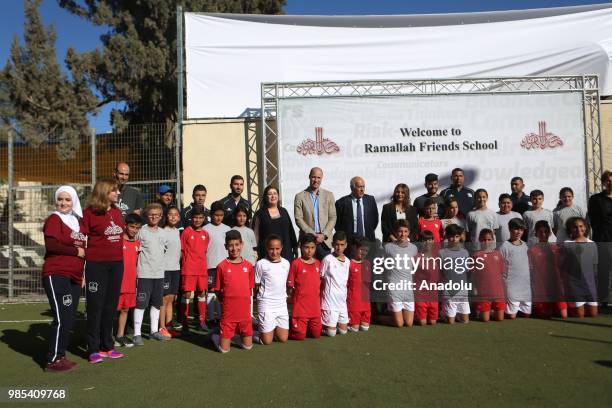 Duke of Cambridge Prince William attends an event that held by Palestinian Football Federation with the attendance of President of Palestinian...
