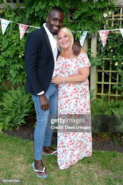 Ben Ofoedu and Vanessa Feltz attend the UK premiere of 'Patrick' at an exclusive private London garden on June 27, 2018 in London, England.