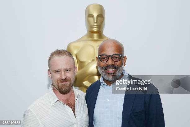 Actor Ben Foster and AMPAS director of New York programs and membership Patrick Harrison attend The Academy of Motion Picture Arts and Sciences...