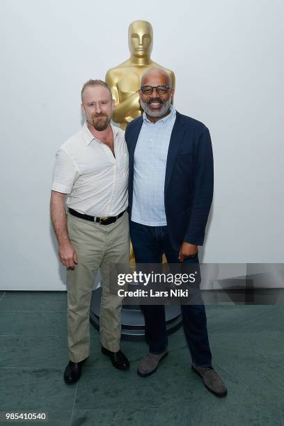 Actor Ben Foster and AMPAS director of New York programs and membership Patrick Harrison attend The Academy of Motion Picture Arts and Sciences...