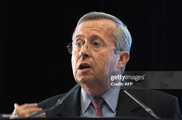 French Air France-KLM airline company director general Pierre-Henri Gourgeon speaks during a press conference at Air France headquarters near Roissy...