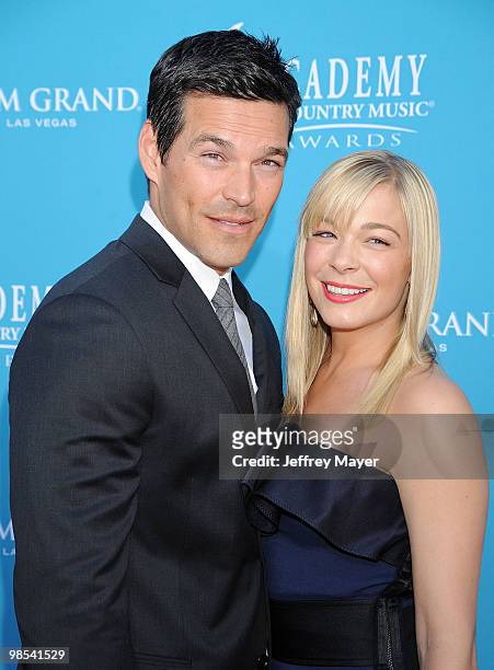 Actor Eddie Cibrian and singer LeAnn Rimes arrive for the 45th Annual Academy of Country Music Awards at MGM Grand Garden Arena on April 18, 2010 in...