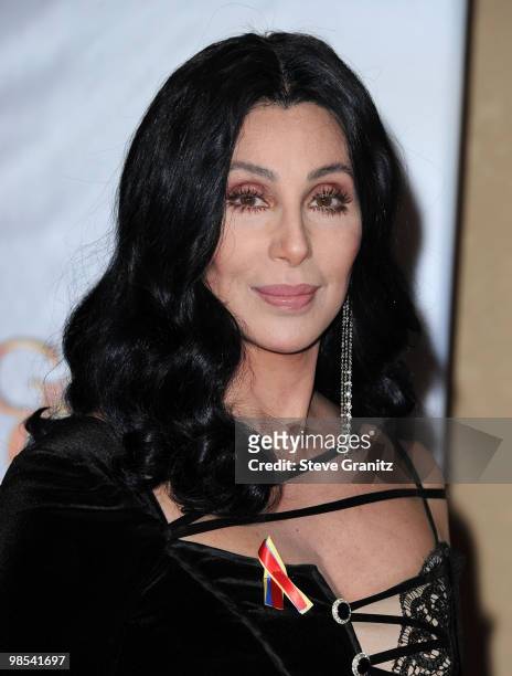 Singer/actress Cher poses in the press room at the 67th Annual Golden Globe Awards at The Beverly Hilton Hotel on January 17, 2010 in Beverly Hills,...