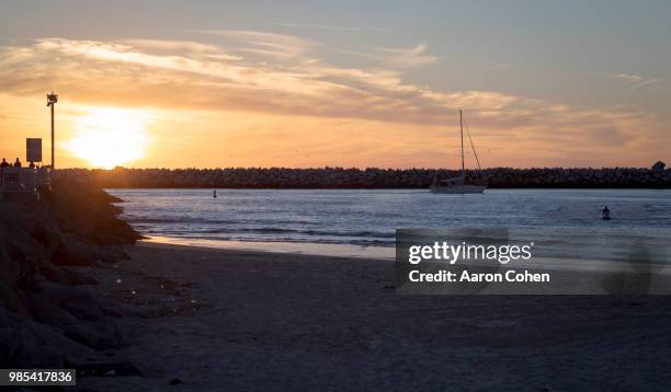 marina del rey beach sunset 2014 _ - marina beach stock pictures, royalty-free photos & images