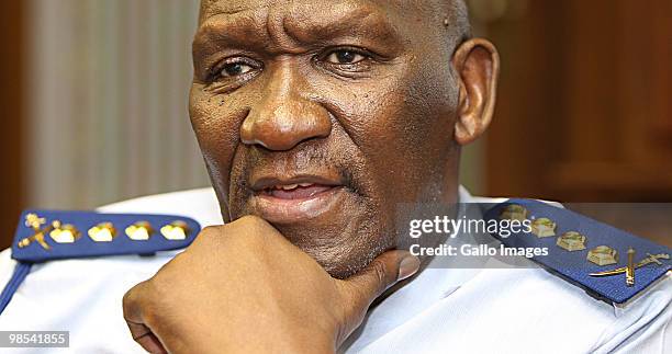 South African Police Major-General Bheki Cele announces the return to the ranks of the Apartheid era government in the South African police force on...