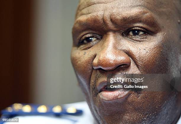 South African Police Major-General Bheki Cele announces the return to the ranks of the Apartheid era government in the South African police force on...