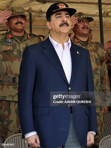 To go with Pakistan-politics-Gilani,PROFILE by Nasir Jaffry This picture taken on April 18, 2010 shows Pakistani Prime Minister Yousuf Raza Gilani...