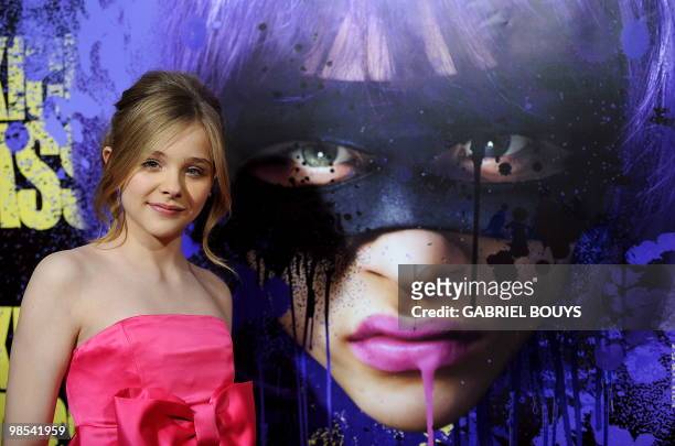 Actress Chloe Moretz arrives at the premiere of "Kick-Ass" in Hollywood, California on April 13, 2010. AFP PHOTO / GABRIEL BOUYS