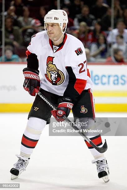 Alexei Kovalev of the Ottawa Senators skates during the NHL game against the Montreal Canadiens on March 22, 2010 at the Bell Centre in Montreal,...
