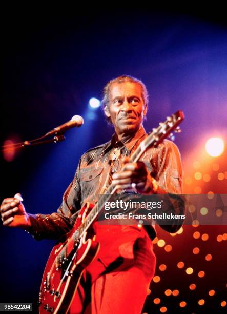 Chuck Berry performs live on stage in The Hague, Netherlands on July 13 2000