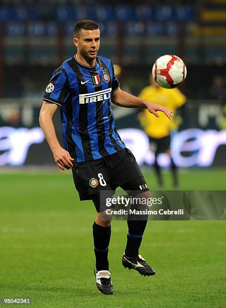 Thiago Motta of FC Internazionale Milano in action during the Serie A match between FC Internazionale Milano and Juventus FC at Stadio Giuseppe...